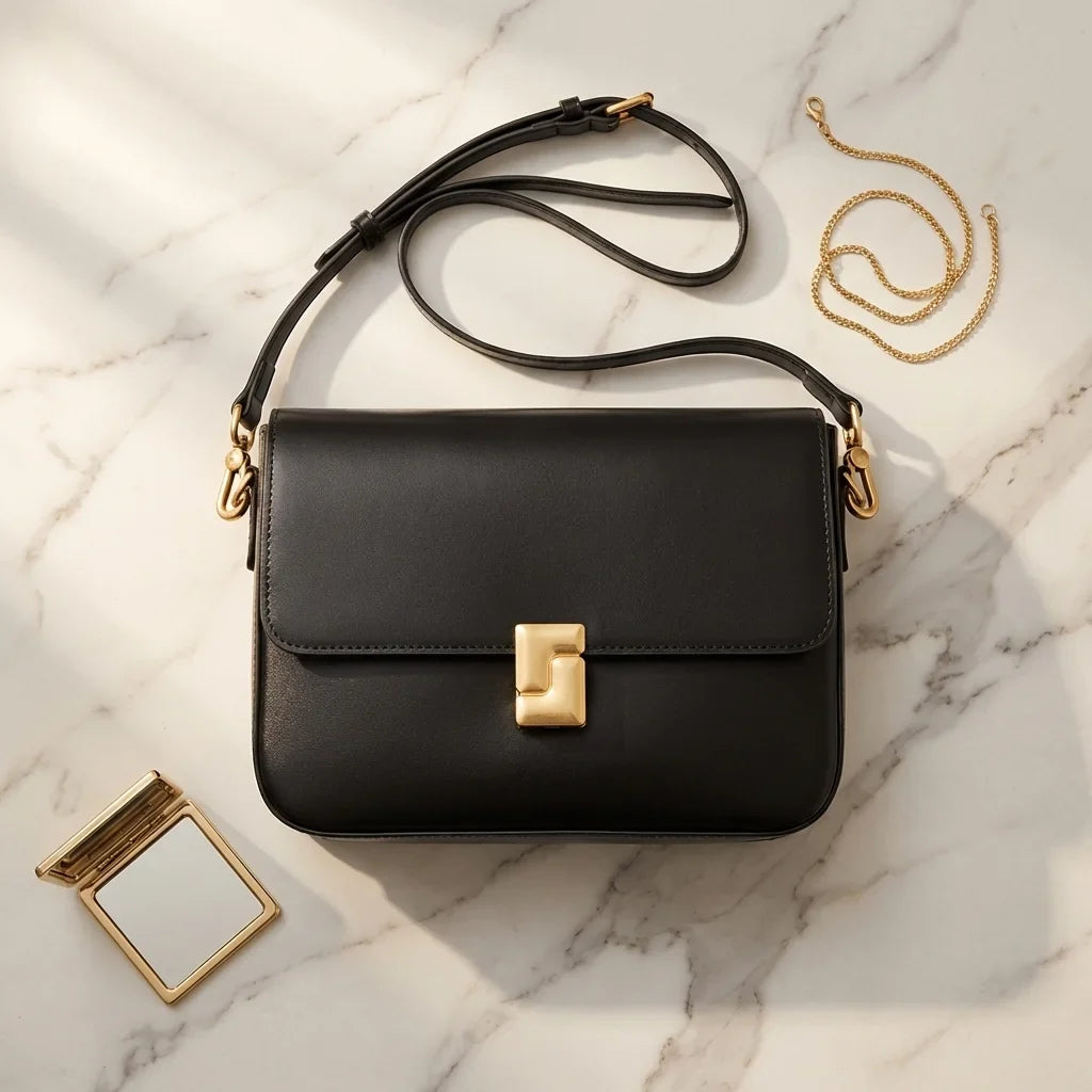 Sac bandoulière Caterina en cuir compact