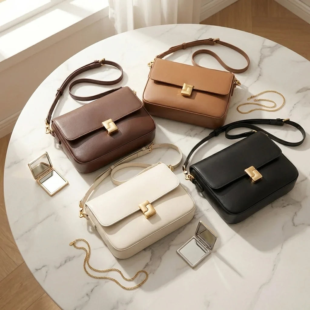 Sac bandoulière Caterina en cuir compact