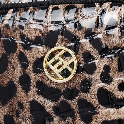 Sac Bandoulière Léopard Cuir Brillant Ginevra