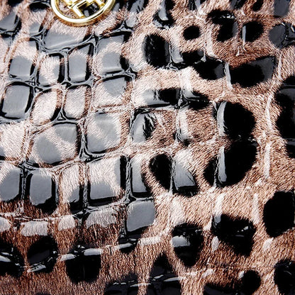 Sac Bandoulière Léopard Cuir Brillant Ginevra