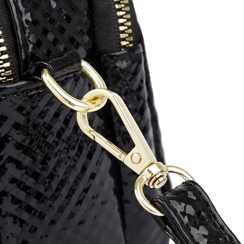 Sac Bandoulière Léopard Cuir Brillant Ginevra