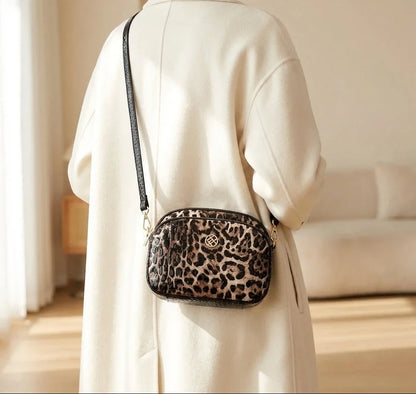 Sac Bandoulière Léopard Cuir Brillant Ginevra