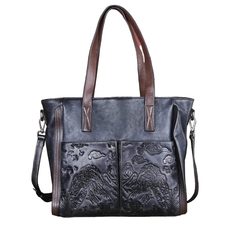 Sac à main vintage Ofelia en cuir gaufré