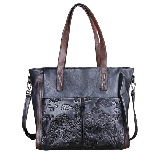 Sac à main vintage Ofelia en cuir gaufré