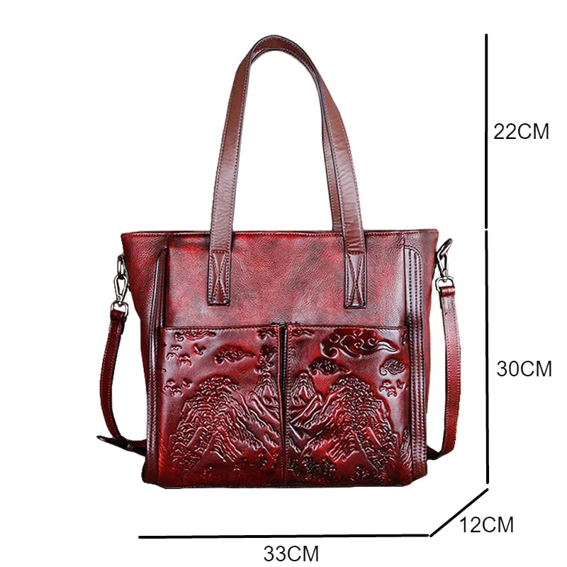 Sac à main vintage Ofelia en cuir gaufré