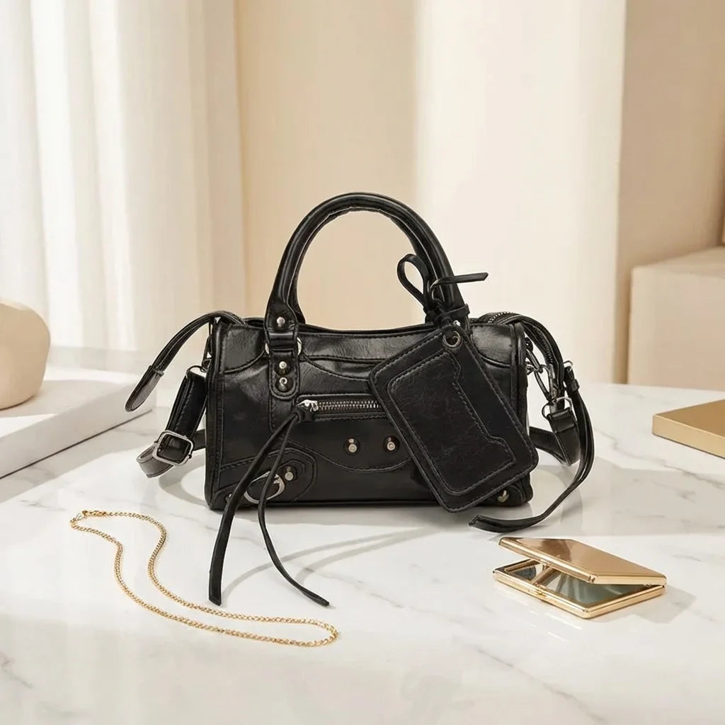 Sac Bandoulière Donatella : Mini Sac Moto Chic