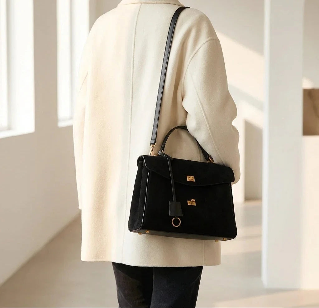 Sac Bandoulière Luciana Cuir Daim Givré