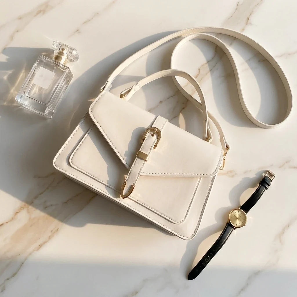 Tiziana : Sac Bandoulière Carré en Cuir Minimaliste