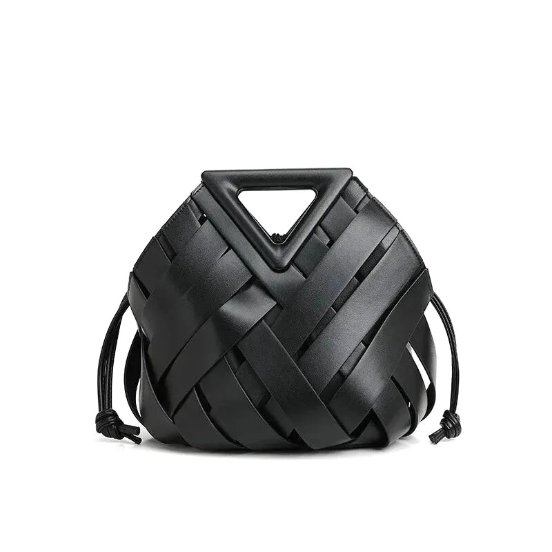 Sac Bandoulière Seau Tressé Imelda - Cuir Végétal