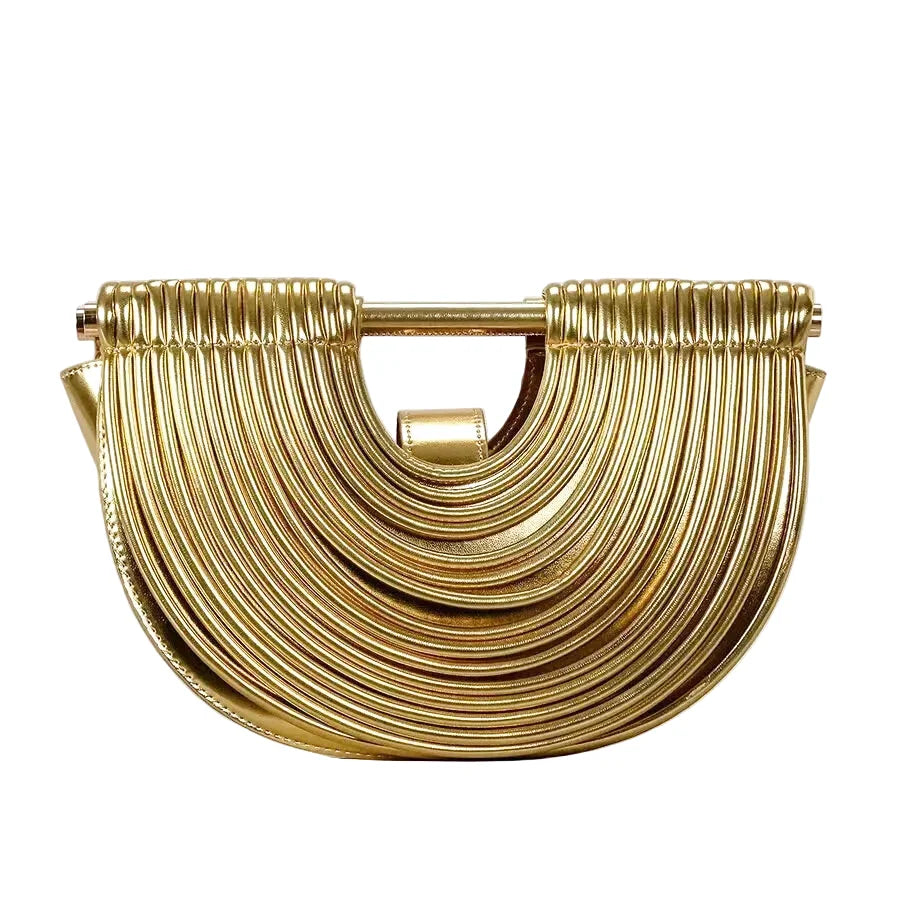 Sac Hobo Argent Tissé Leandra